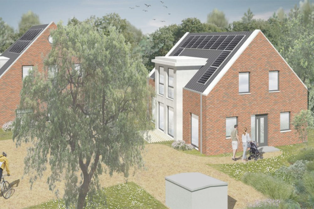 Neubau von einem Doppelhaus und Einfamilienhaus in Lüneburg